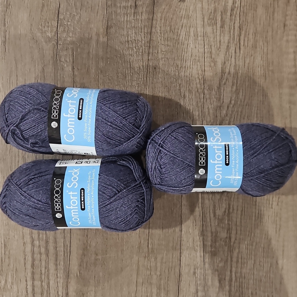 Berroco Gray Blue Comfort Sock Yarn for Casual Socks quantity of 3